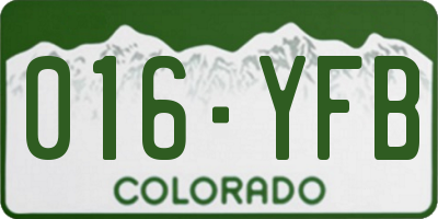 CO license plate 016YFB