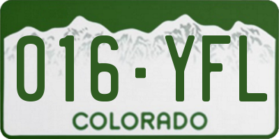 CO license plate 016YFL