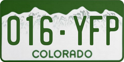 CO license plate 016YFP