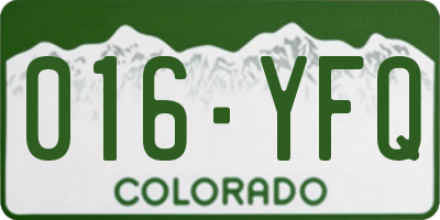 CO license plate 016YFQ