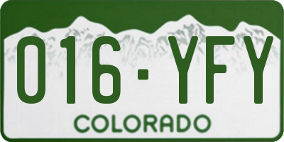 CO license plate 016YFY