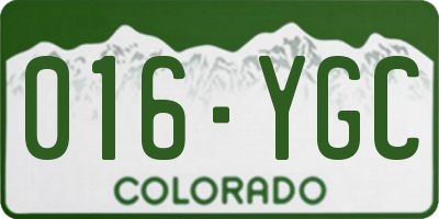 CO license plate 016YGC