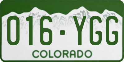 CO license plate 016YGG