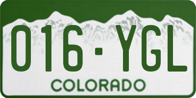 CO license plate 016YGL