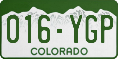 CO license plate 016YGP