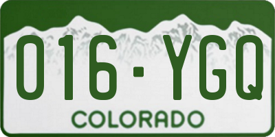 CO license plate 016YGQ