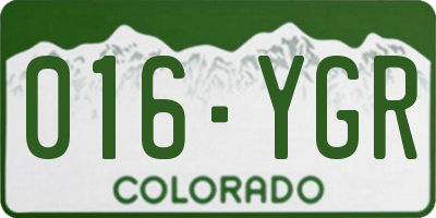CO license plate 016YGR