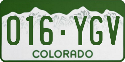 CO license plate 016YGV