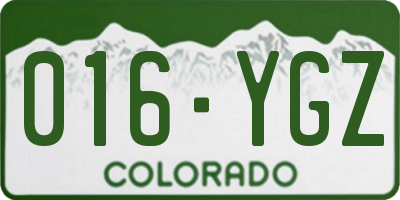 CO license plate 016YGZ