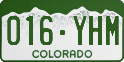 CO license plate 016YHM