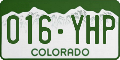 CO license plate 016YHP