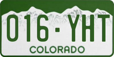 CO license plate 016YHT
