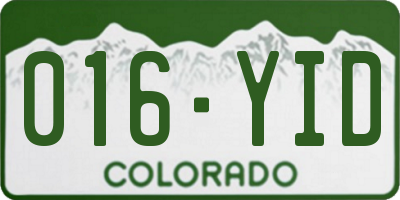 CO license plate 016YID