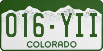 CO license plate 016YII