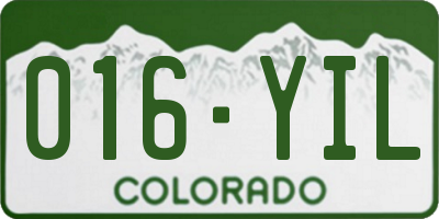 CO license plate 016YIL