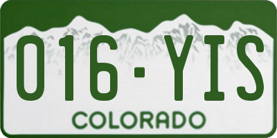 CO license plate 016YIS