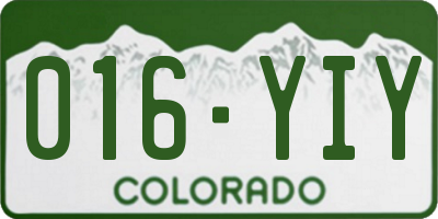 CO license plate 016YIY