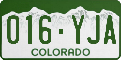 CO license plate 016YJA
