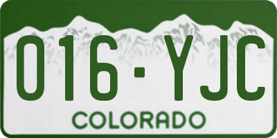 CO license plate 016YJC