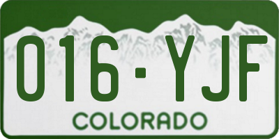 CO license plate 016YJF