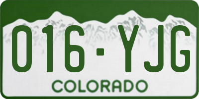 CO license plate 016YJG