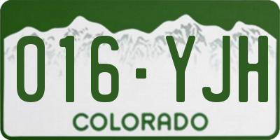 CO license plate 016YJH