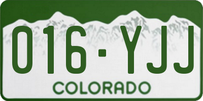 CO license plate 016YJJ