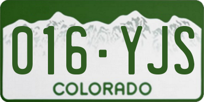 CO license plate 016YJS