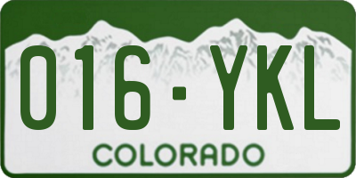 CO license plate 016YKL