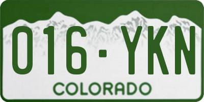 CO license plate 016YKN