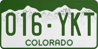 CO license plate 016YKT
