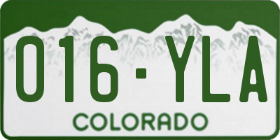CO license plate 016YLA