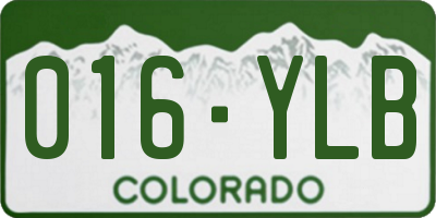 CO license plate 016YLB
