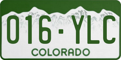 CO license plate 016YLC