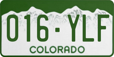 CO license plate 016YLF