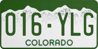 CO license plate 016YLG
