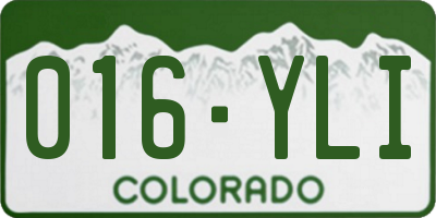 CO license plate 016YLI
