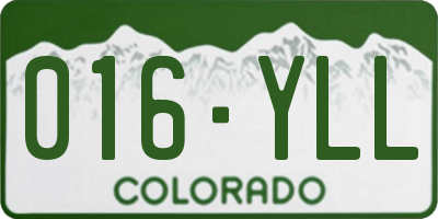 CO license plate 016YLL