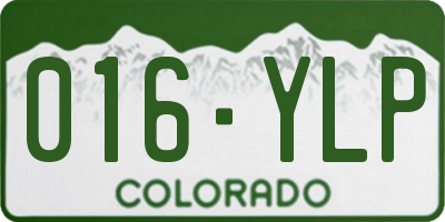 CO license plate 016YLP