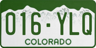 CO license plate 016YLQ