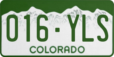 CO license plate 016YLS