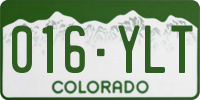 CO license plate 016YLT