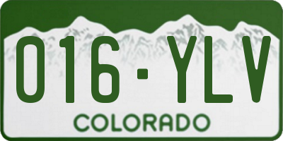 CO license plate 016YLV