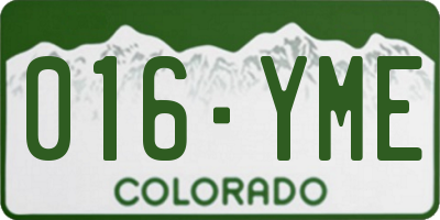 CO license plate 016YME