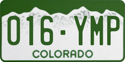 CO license plate 016YMP