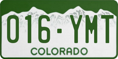 CO license plate 016YMT