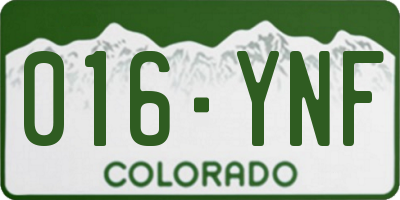 CO license plate 016YNF