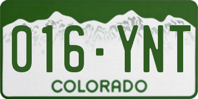 CO license plate 016YNT