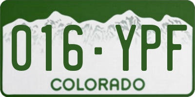 CO license plate 016YPF