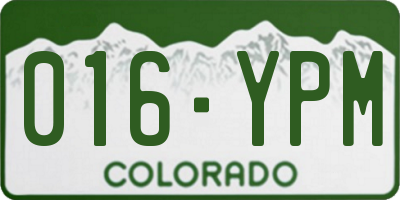CO license plate 016YPM